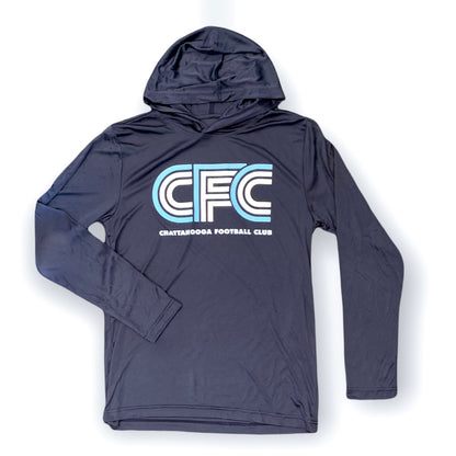 Retro Performance Hooded Shirt (Navy)