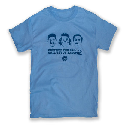 Respect the Stache T-Shirt (Sky)