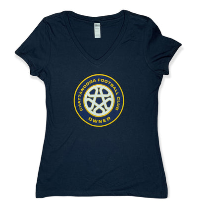 Owner Crest Women's V-Neck (Navy)